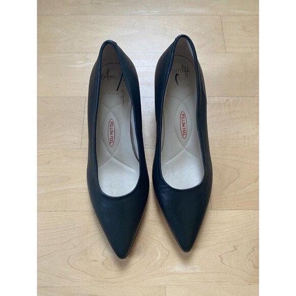 AMALFI By Rangoni BNWT "Paco" Black Block Heel New Pointed Toe Pump Classis - Picture 2 of 8